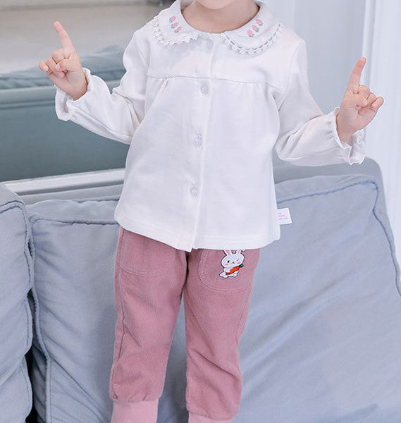 Cute Full Sleeves Top/Shirt, White/Purple,12M to 7T.