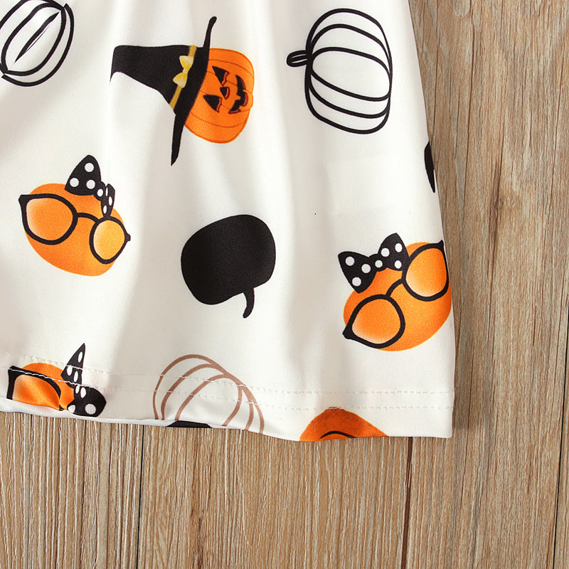 Cute Halloween Print Dress,12M to 6T.