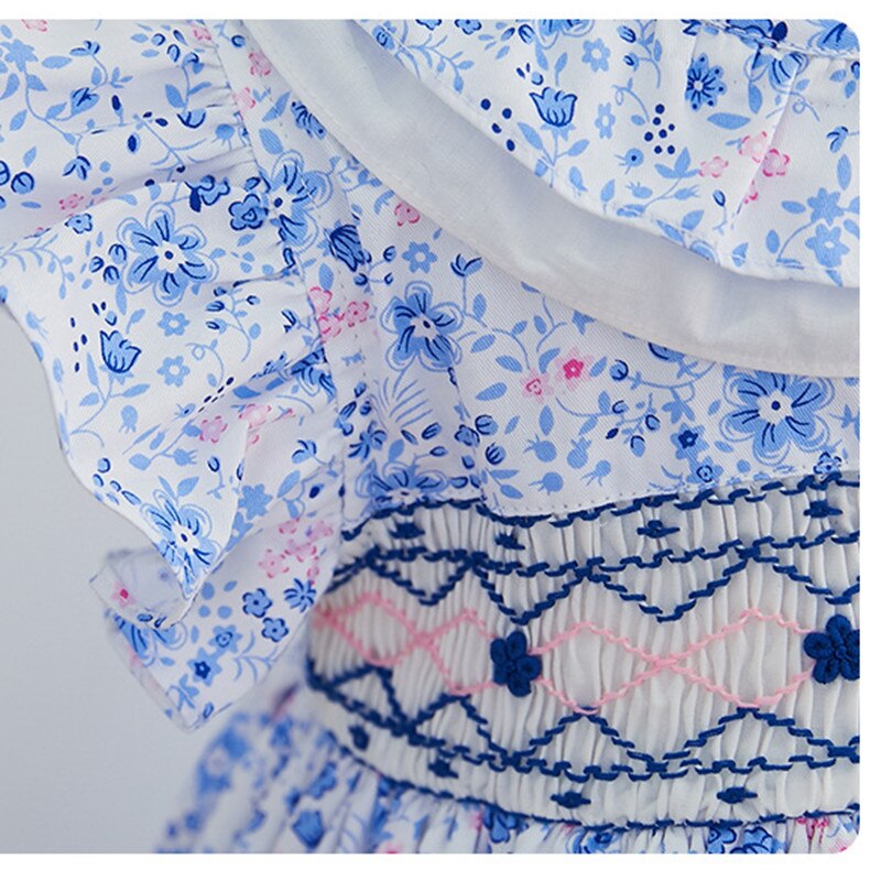 Gorgeous Hand Smocked Dress With Ruffle Sleeves,12M to 6T