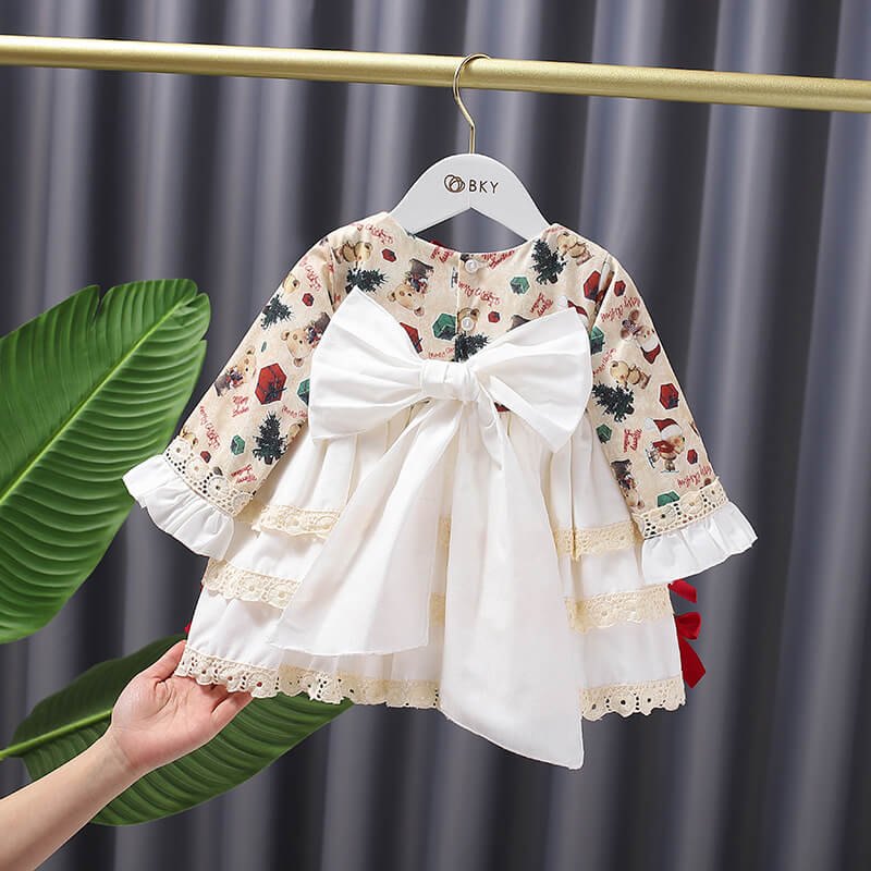 Adorable Christmas Print Lolita Dress,12M to 5T.