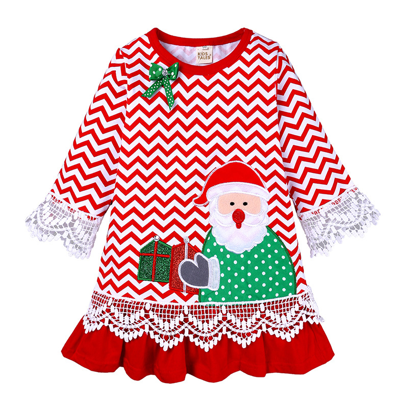 Cute Santa Applique Dress,12M to 6T.