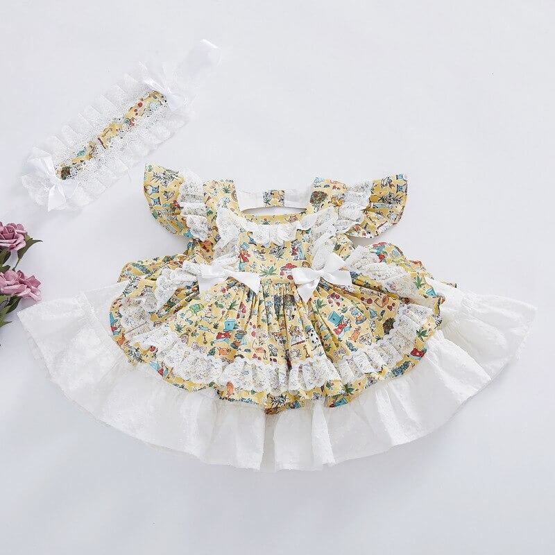 Cute Print Spanish Dress,2T to 7T.