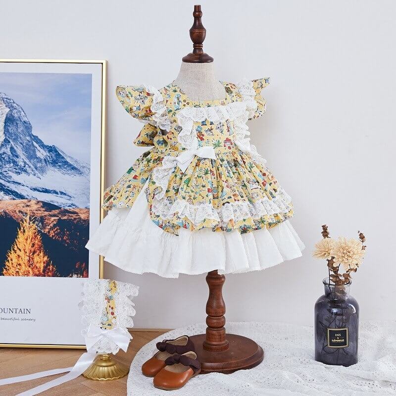 Cute Print Spanish Dress,2T to 7T.