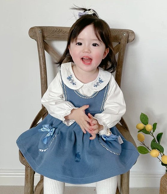Cute suspender style dress,9M to 4T.
