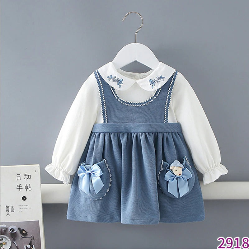 Cute suspender style dress,9M to 4T.