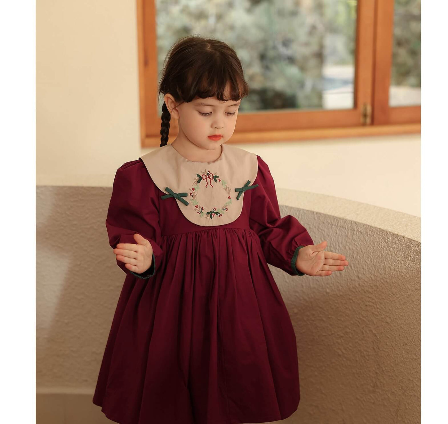 Holidays Embroidered Twirl Dress,12M to 8T.