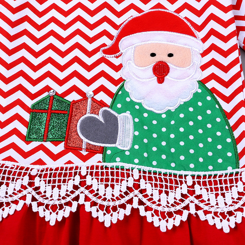 Cute Santa Applique Dress,12M to 6T.