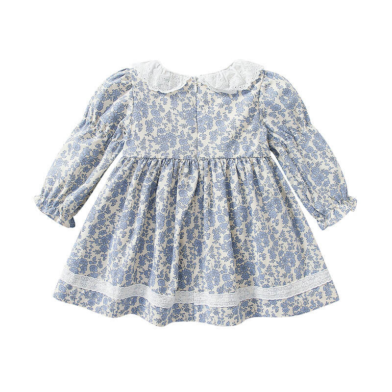 Adorable Floral Dress With Lace & Bows,6M To 4T.