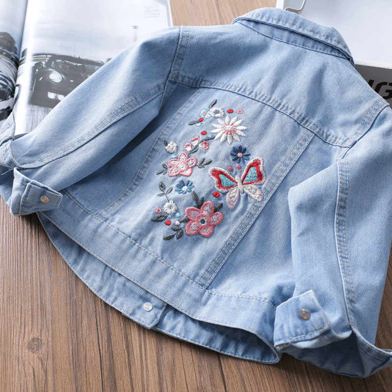 Embroidered Denim Jacket,2T to 6T.