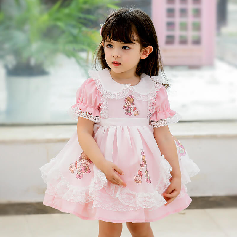 Vintage Whispering Flamingo Dress,2T to 5T.