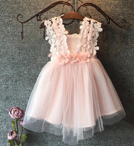 Pearl Lace Flower Gown Fancy Dress - Dream Town Store
