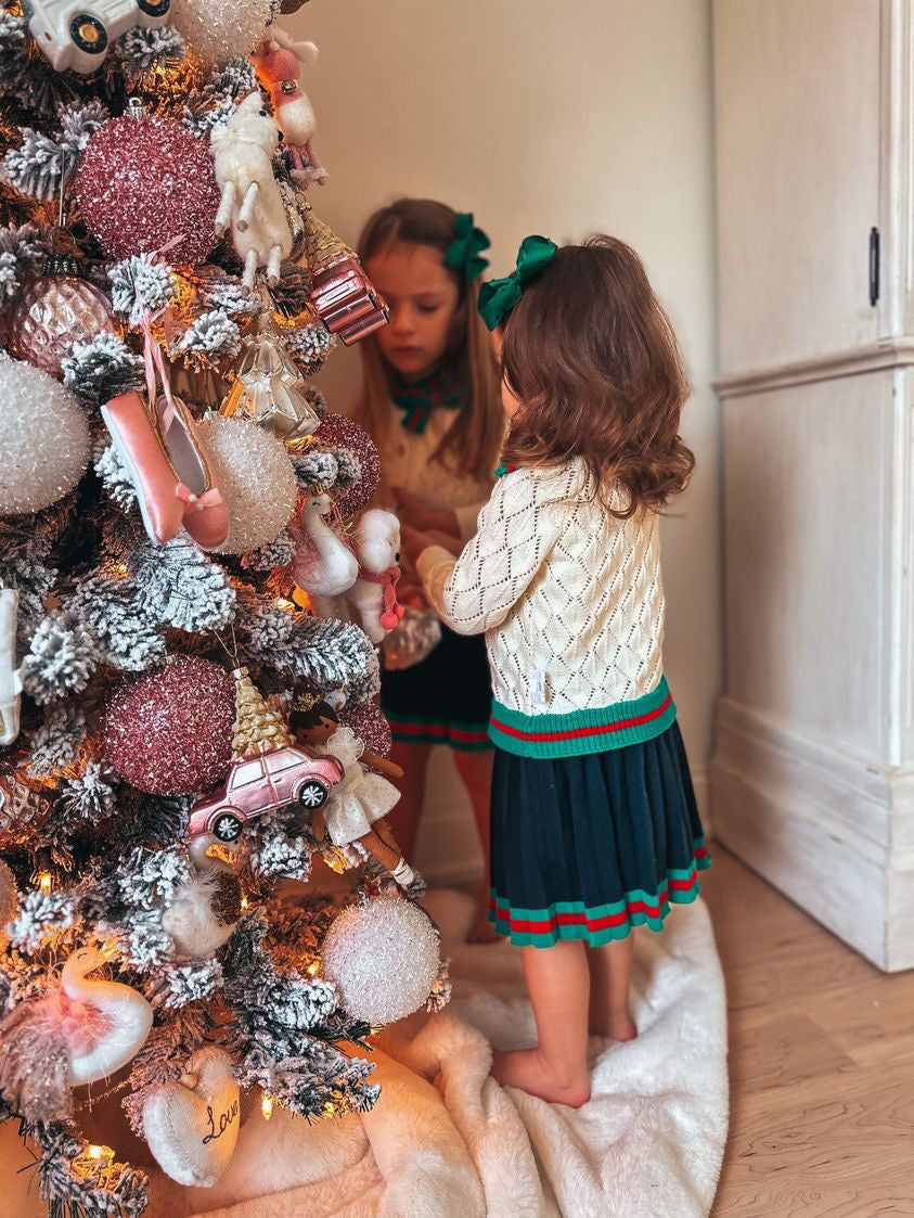 Knitted cardigan & skirt set,12M to 6T.