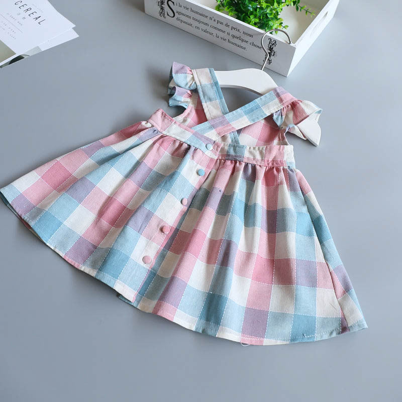 Casual Plaid Summer Dress, 2T to 6T.