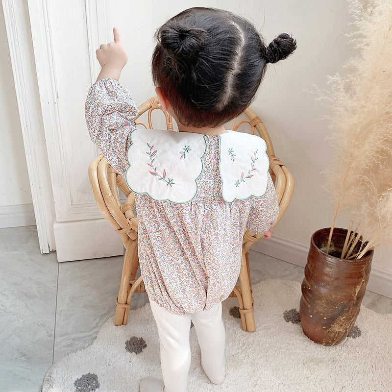 Embroidered Full Sleeves Romper,3M to 2T.