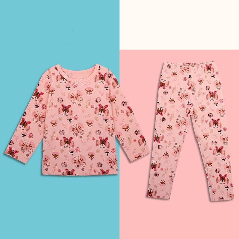 Butterfly Printed Full Sleeves PJs,3T to 10T.