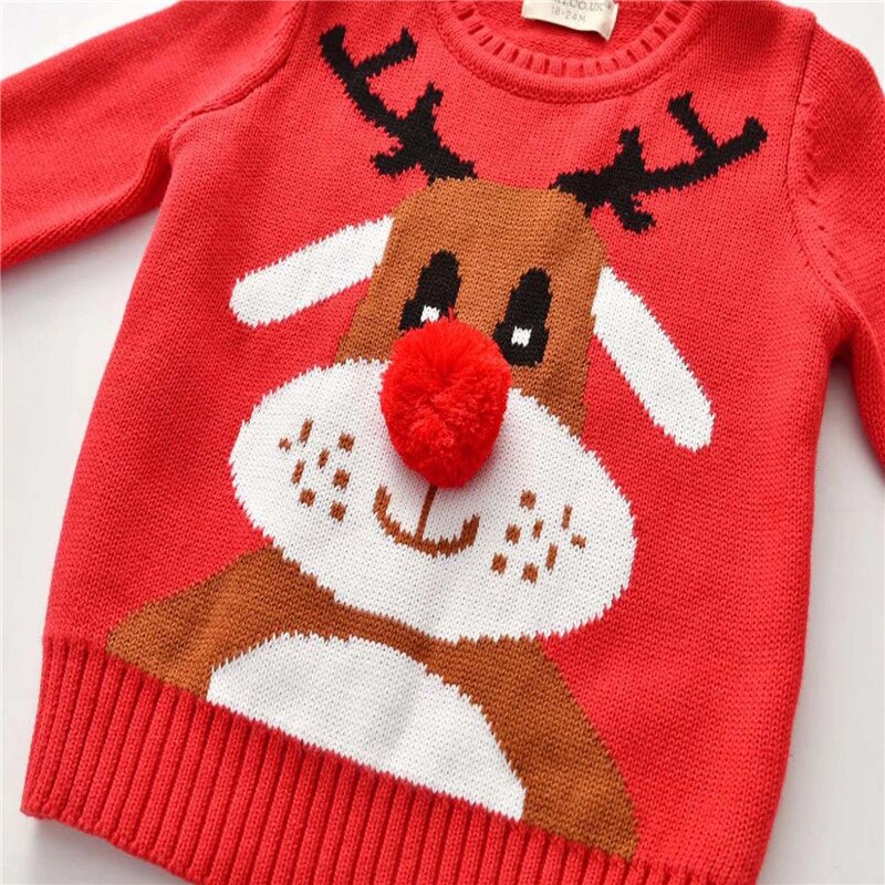 Reindeer Themed Christmas Sweater,2T to 7T.