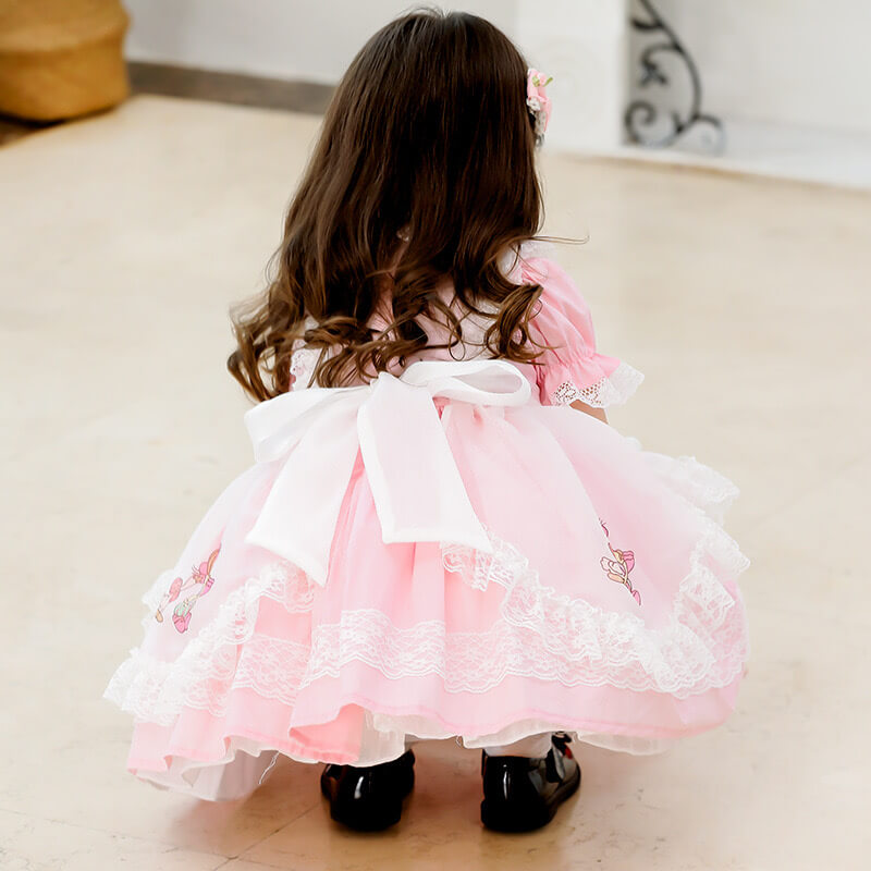 Vintage Whispering Flamingo Dress,2T to 5T.