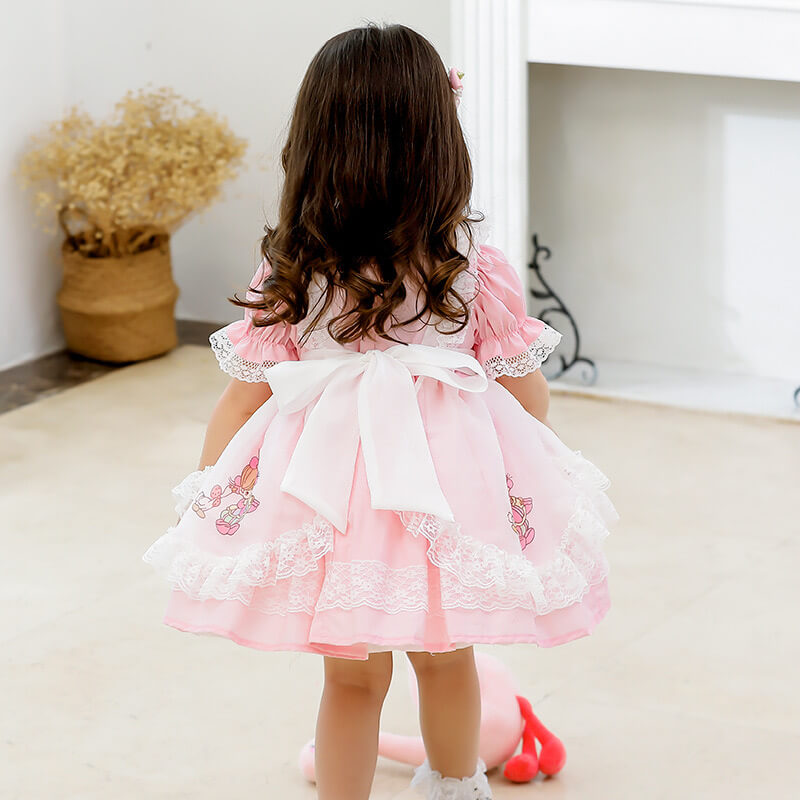 Vintage Whispering Flamingo Dress,2T to 5T.
