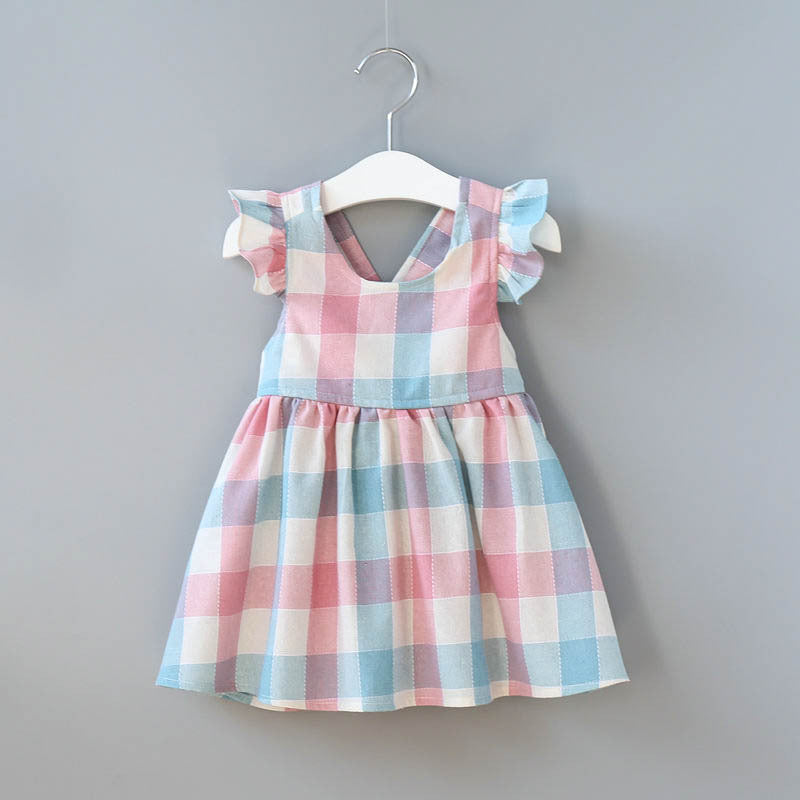 Casual Plaid Summer Dress, 2T to 6T.