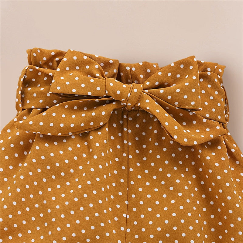 Newborn Letter Print Romper Bodysuit+Dot Pants+Headband.