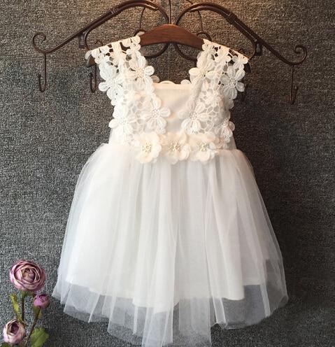 Pearl Lace Flower Gown Fancy Dress - Dream Town Store
