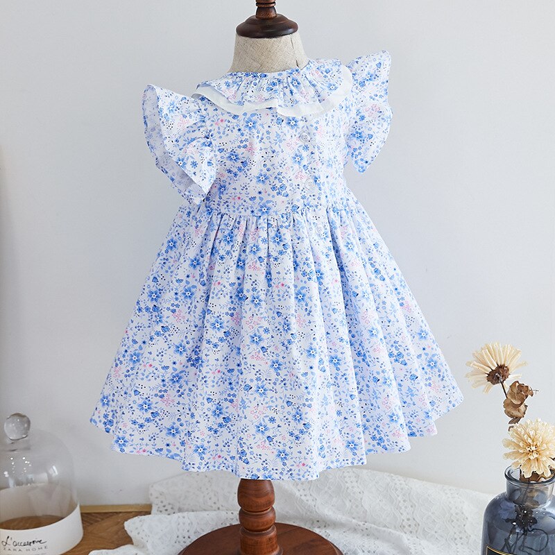 Gorgeous Hand Smocked Dress With Ruffle Sleeves,12M to 6T