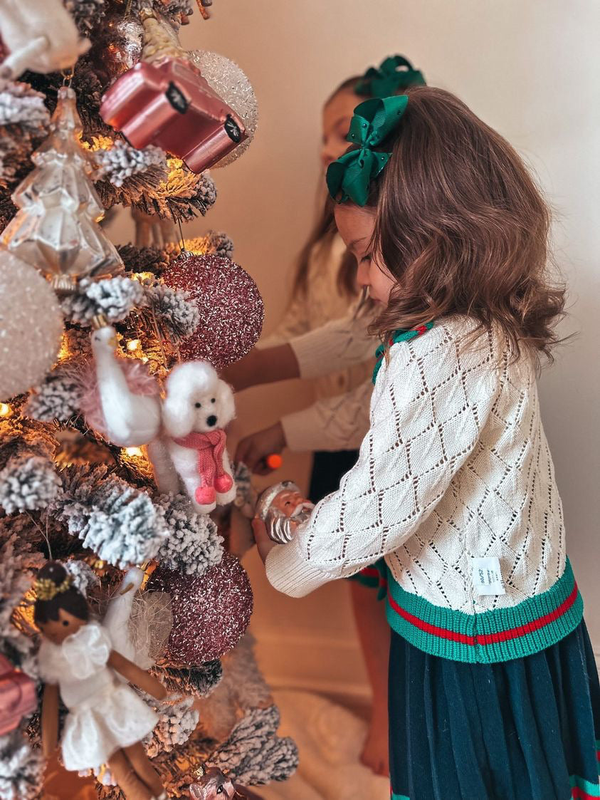 Knitted cardigan & skirt set,12M to 6T.