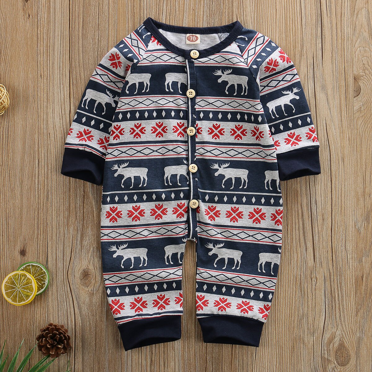 Full Sleeves Christmas Romper,3M to 18M.
