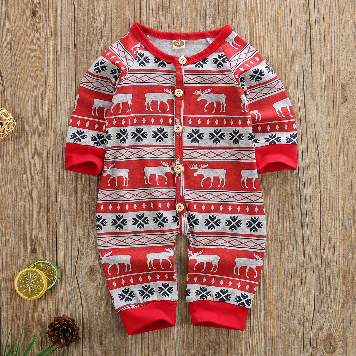 Full Sleeves Christmas Romper,3M to 18M.