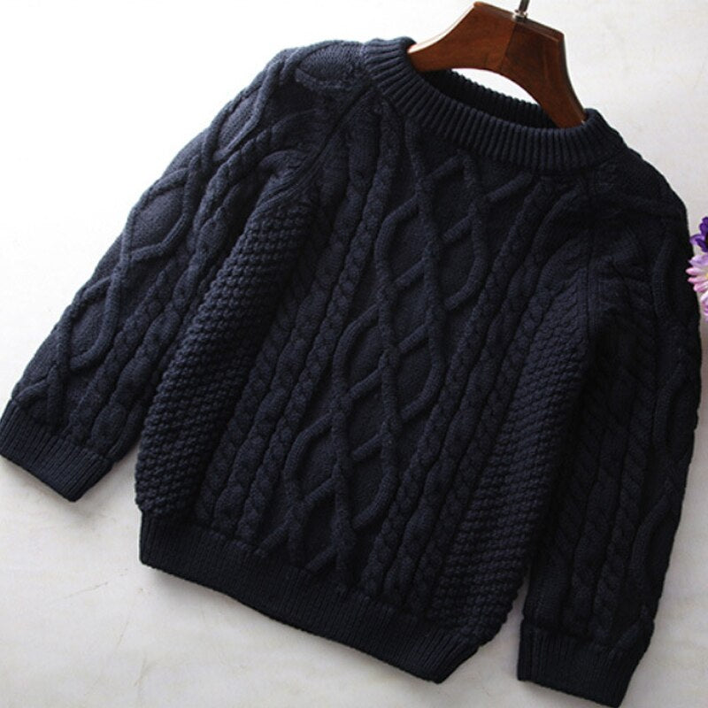 Unisex Knitted Warm Sweater For Kids,White/Red/Blue/Brown,2T to 10T.