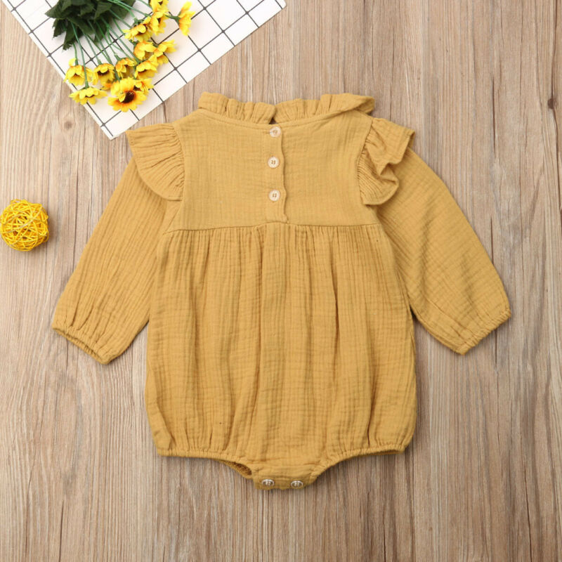 Vintage Style Flower Embroidery Floral Romper Jumpsuit,6M-24M