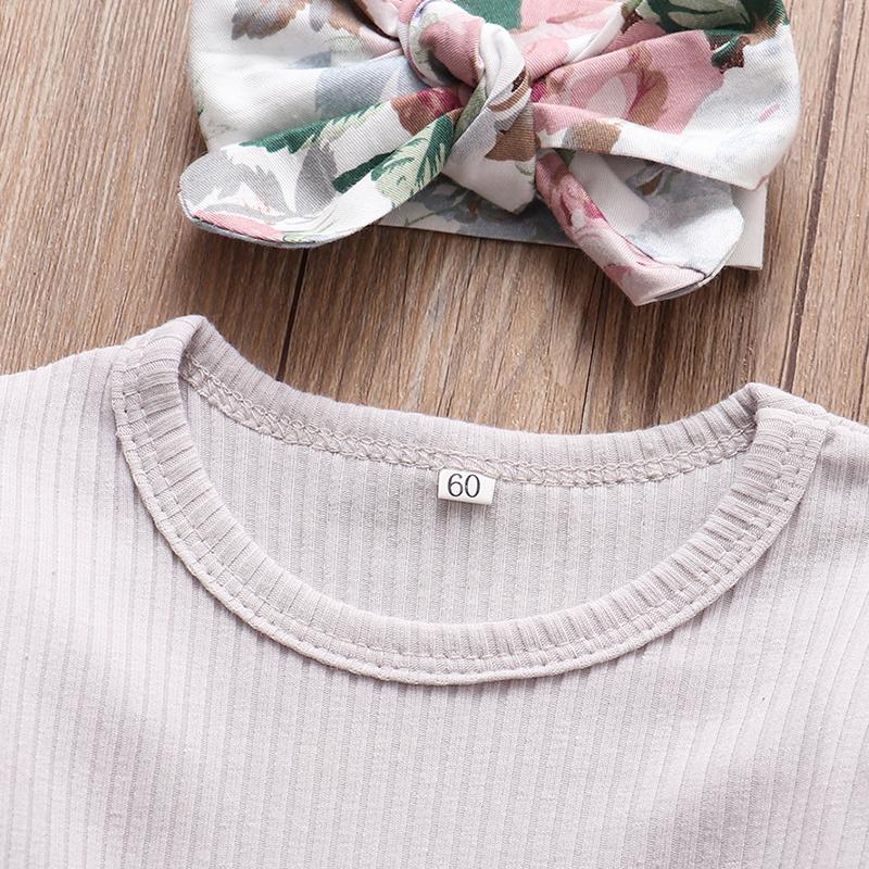 Ruffle Romper For Girls With Pants & Headband, Cotton, 3M to 24M. - Dream Town Store