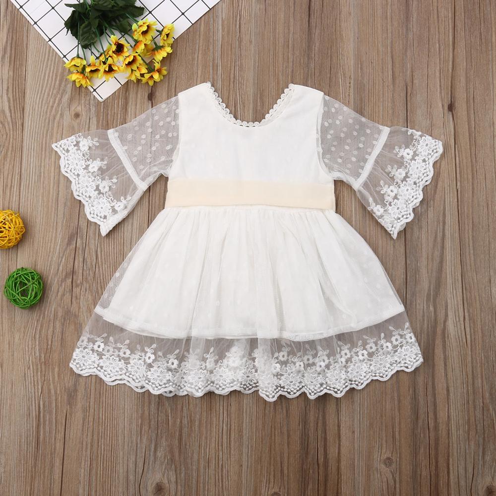 Lovely Casual/Party Summer Flower Girl Dress, White,3M to 5Y.