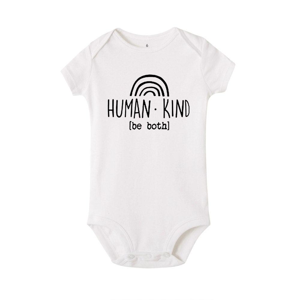 Human Kind Be Both Summer Short Sleeve Romper Bodysuit - Dream Town Store