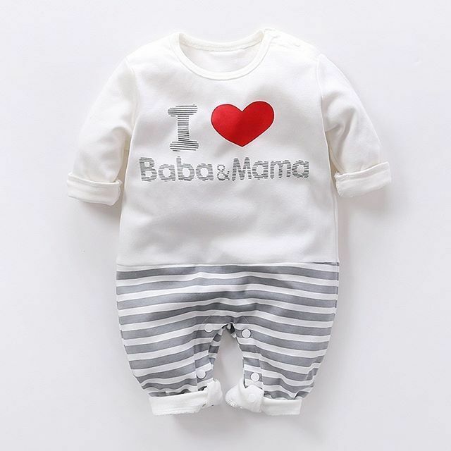Cute I Love Baba Mama Romper, 6M to 18M.