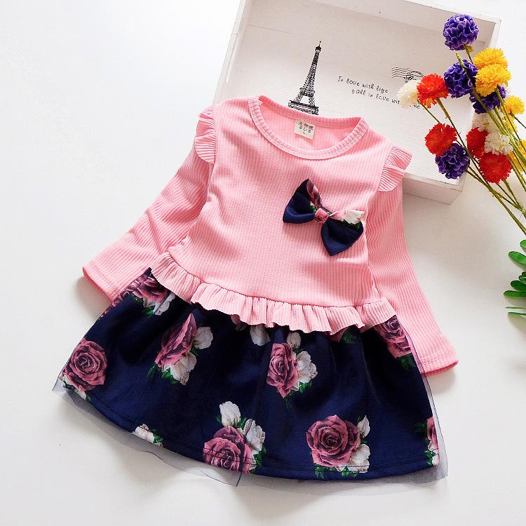 Toddler Floral Bow Dress - Dream Town Store