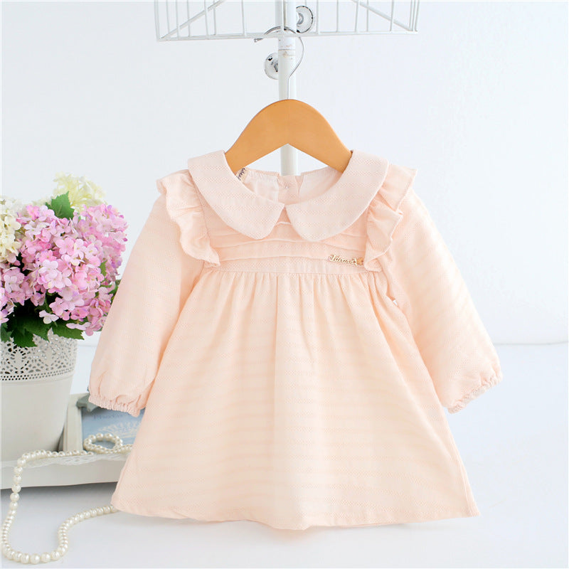 Newborn Baby Dress, Cotton, Blue/Pink, 0-2Y - Dream Town Store