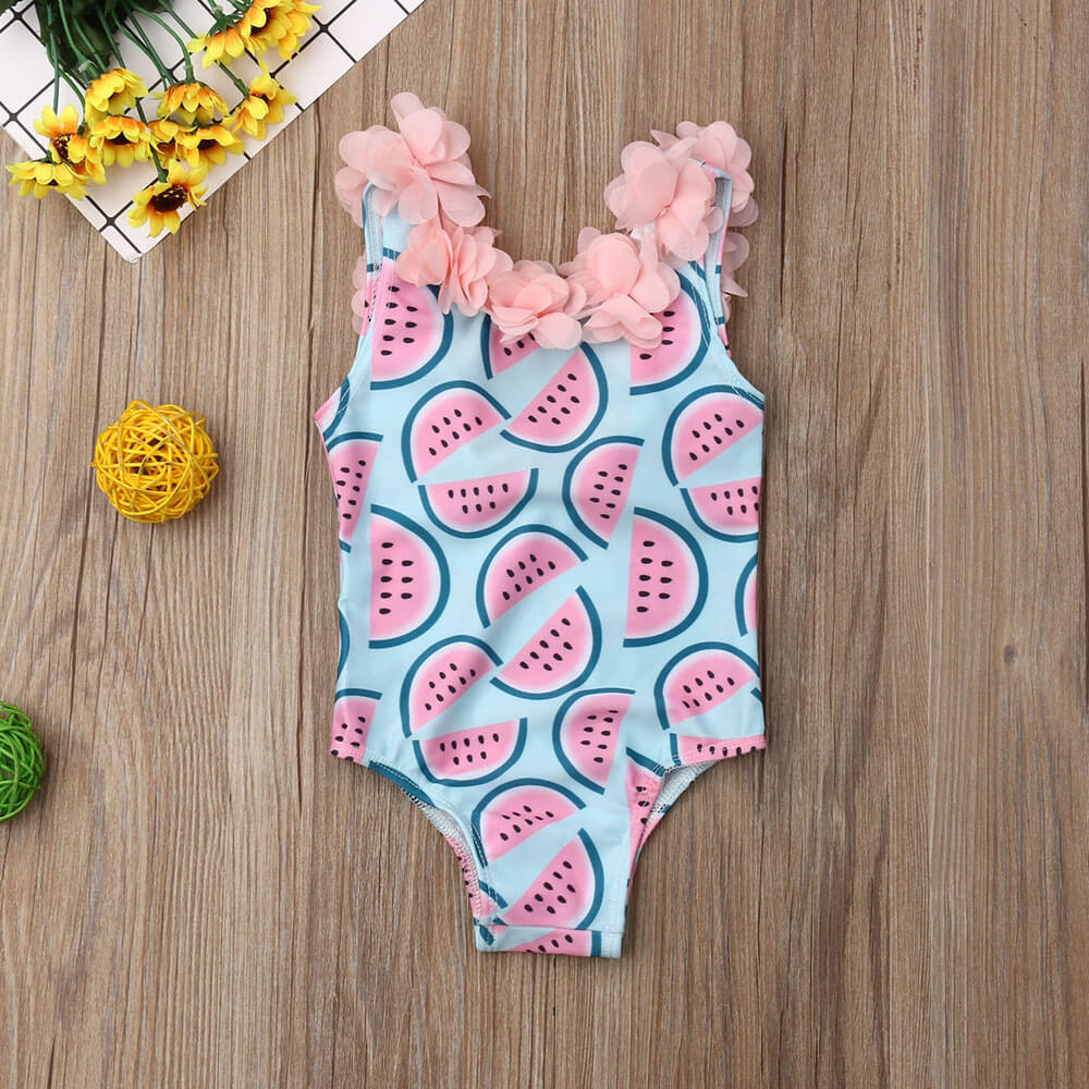 Cute Melon Print Swimwear, 6M to 3T.