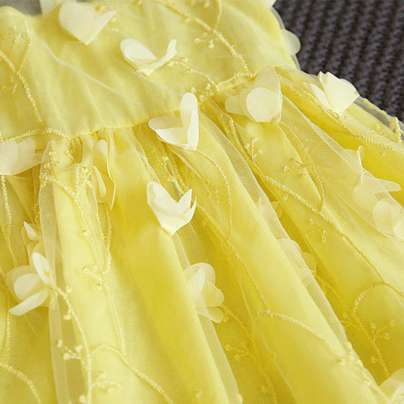 Sleeveless Birthday Party Dress, Red/Yellow,Size 18M to 2Y