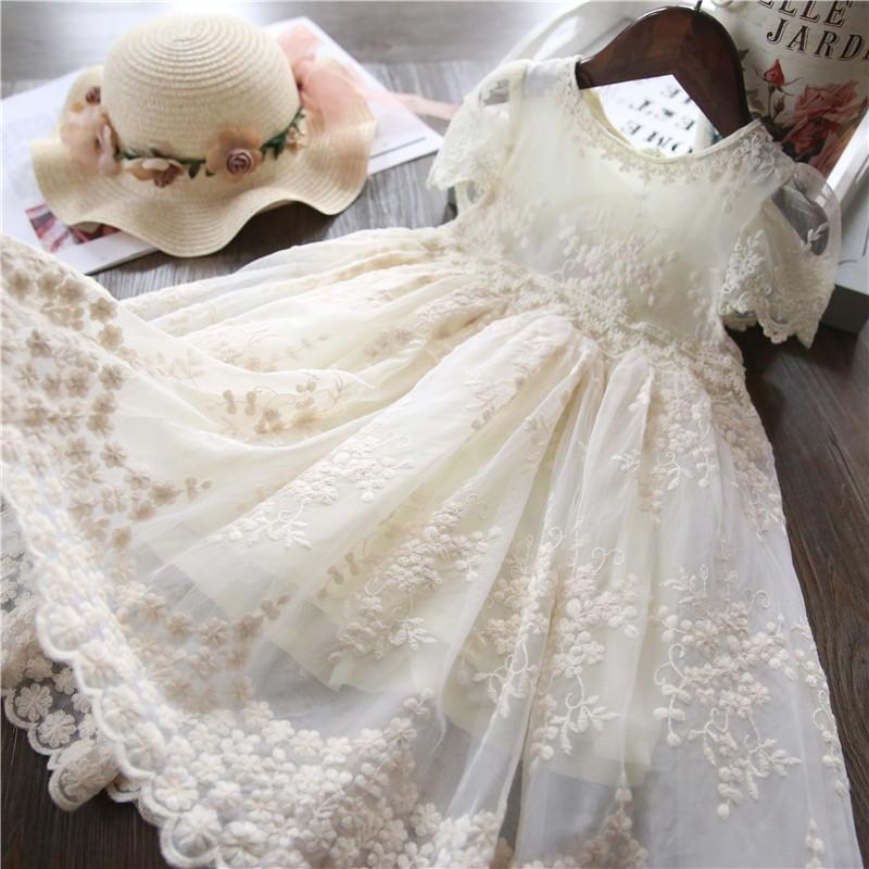 Baby Girls Dress, Lace Embroidery, Size 3-8T, - Dream Town Store