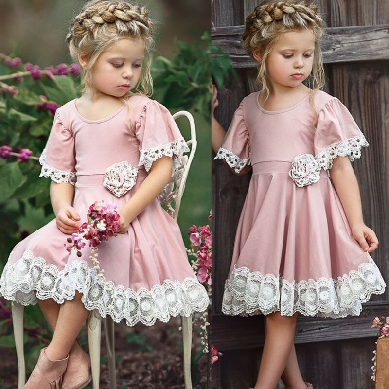 Beautiful Pink Lace Dress,18M-5T