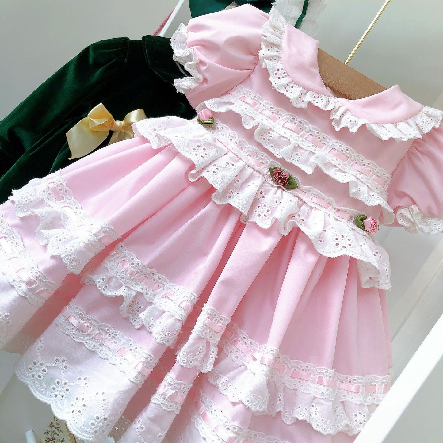 Spanish Lolita Dress, Pink/Blue, 12M to 5T