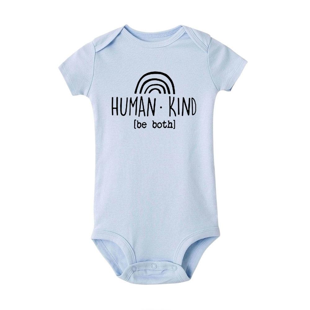 Human Kind Be Both Summer Short Sleeve Romper Bodysuit - Dream Town Store