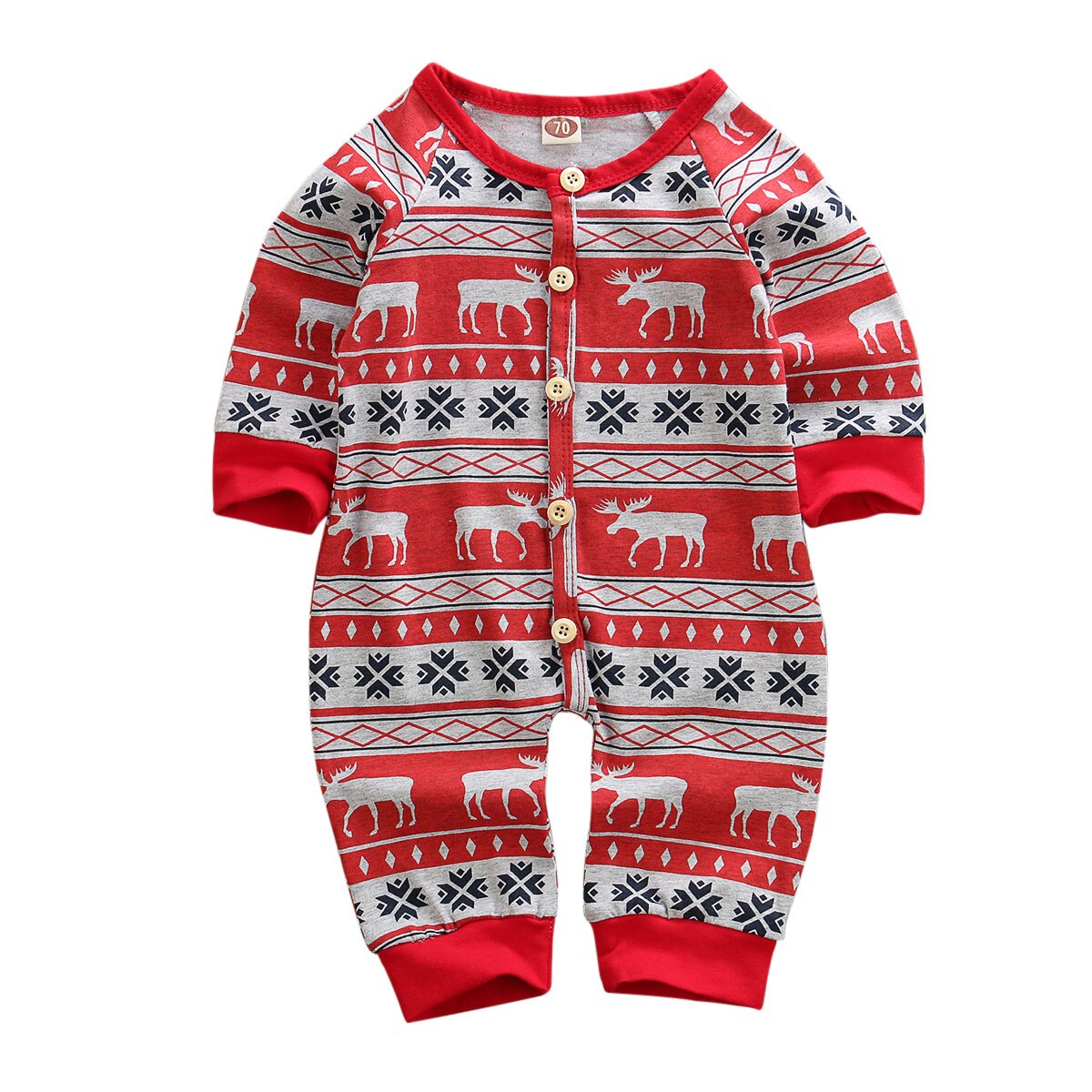 Full Sleeves Christmas Romper,3M to 18M.