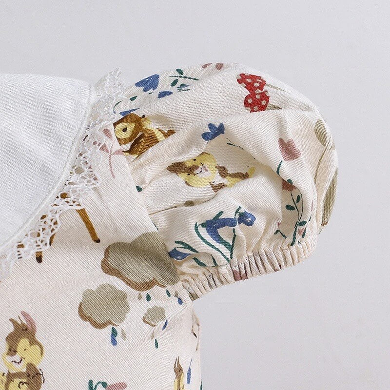 Cute Deer Print Dress,Full/Half Sleeves,12M to 6T