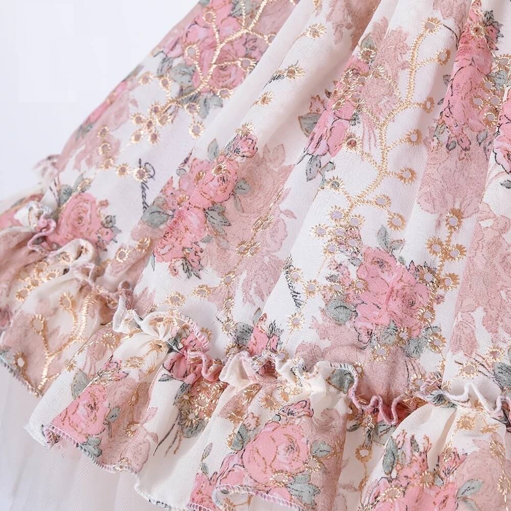 Floral Hollow Embroidered Dress, 6M to 9T.