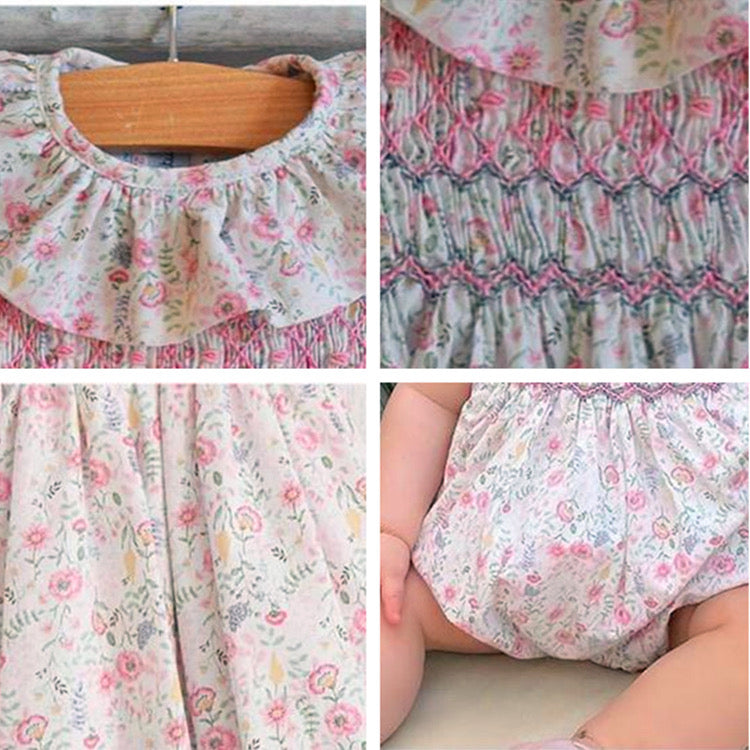 Hand Smocked Sister Matching Dress & Bubble,6M to 7T.