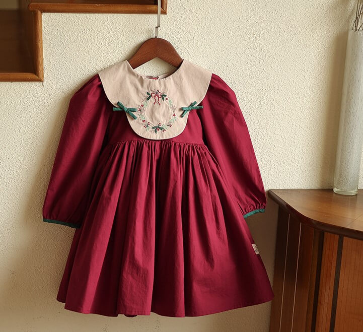 Holidays Embroidered Twirl Dress,12M to 8T.