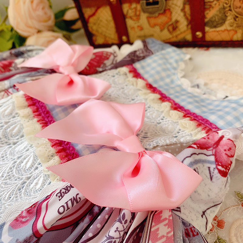 Stunning Pink & Blue Spanish Dress,2T to 9T.