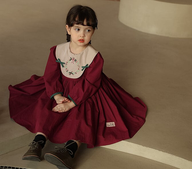 Holidays Embroidered Twirl Dress,12M to 8T.